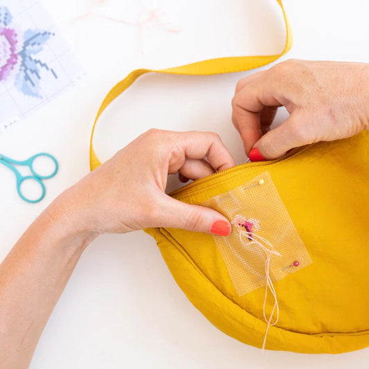 5 mini cross stitch ideas to embroider your own Uniqlo crossbody bag