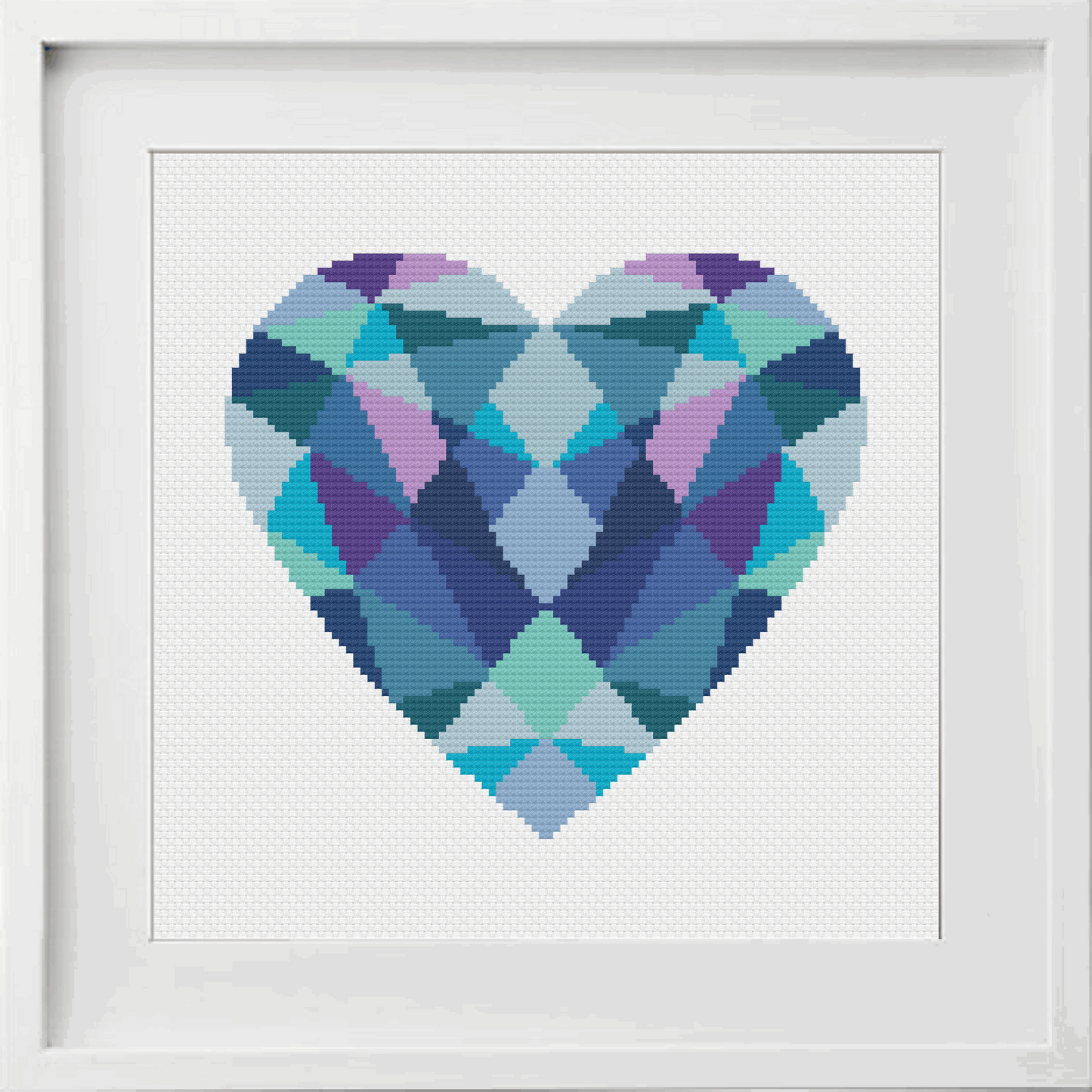 Geometric Heart Cross Stitch Pattern