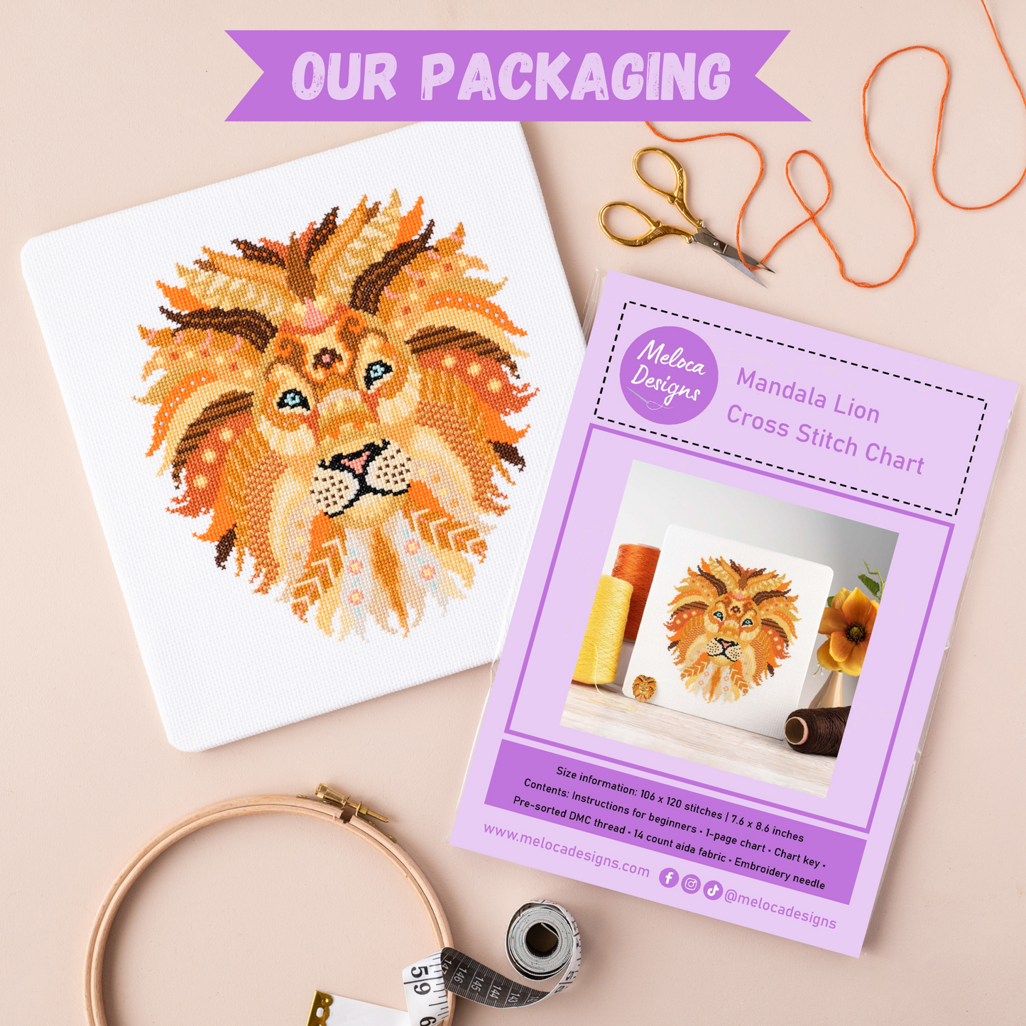 Mandala Peacock Cross Stitch Pattern