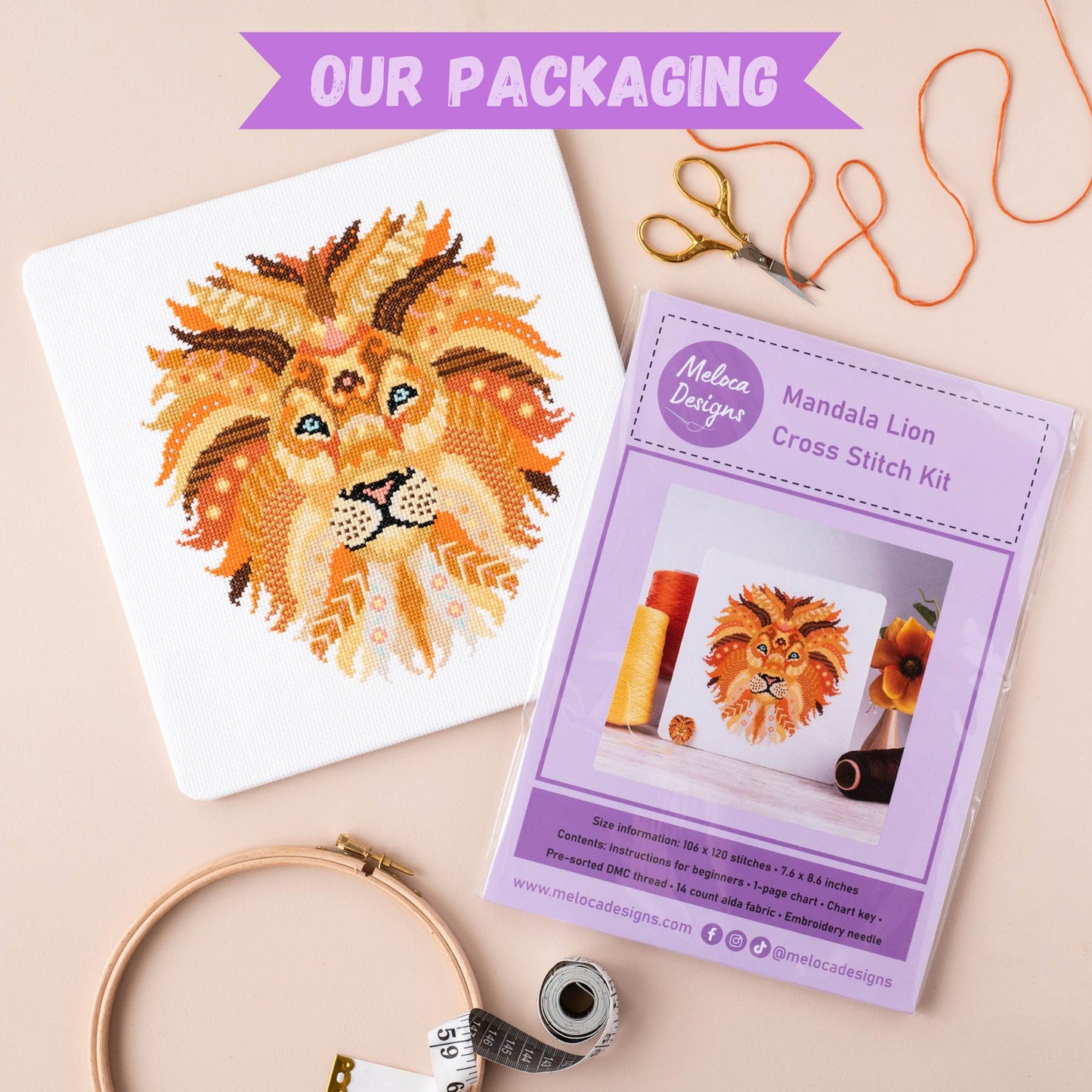 Mandala Otter Counted Cross Stitch Kit