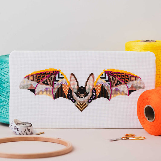 Mandala Bat Counted Cross Stitch Kit