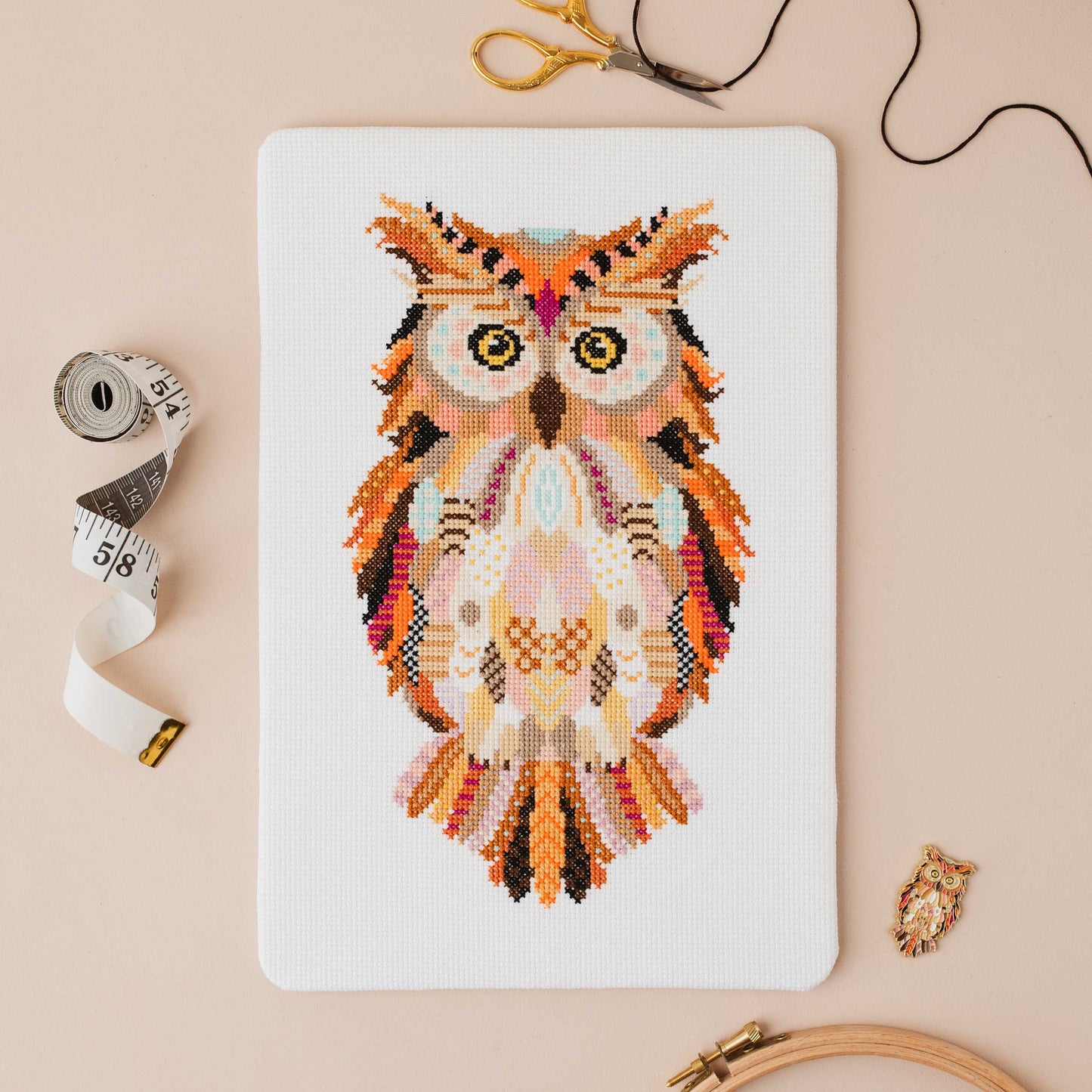 Mandala Owl Cross Stitch Pattern