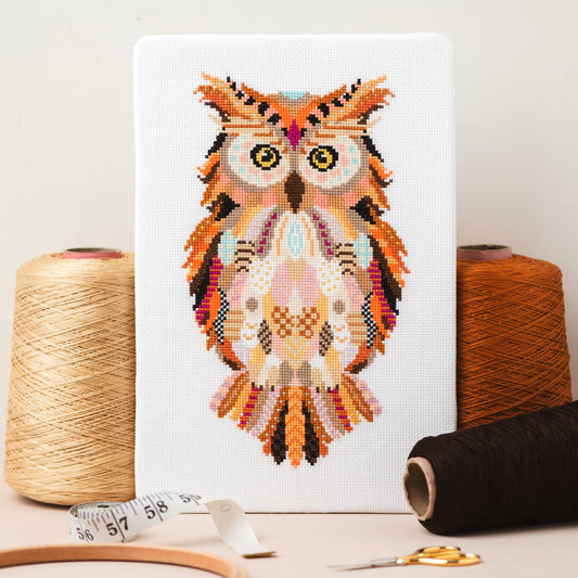 Mandala Owl Counted Cross Stitch Kit