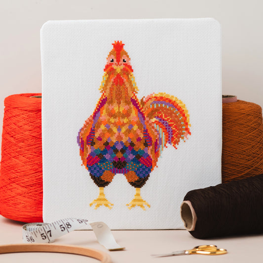 Mandala Rooster Cross Stitch Kit