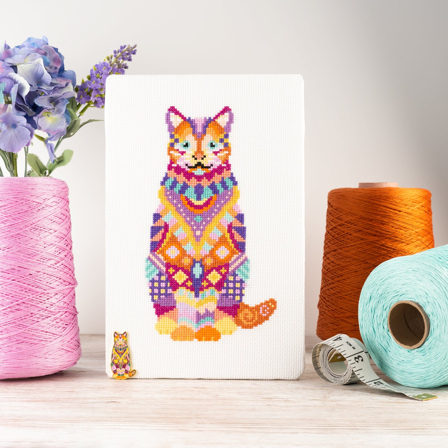 SECONDS Mandala Cat Cross Stitch Kit