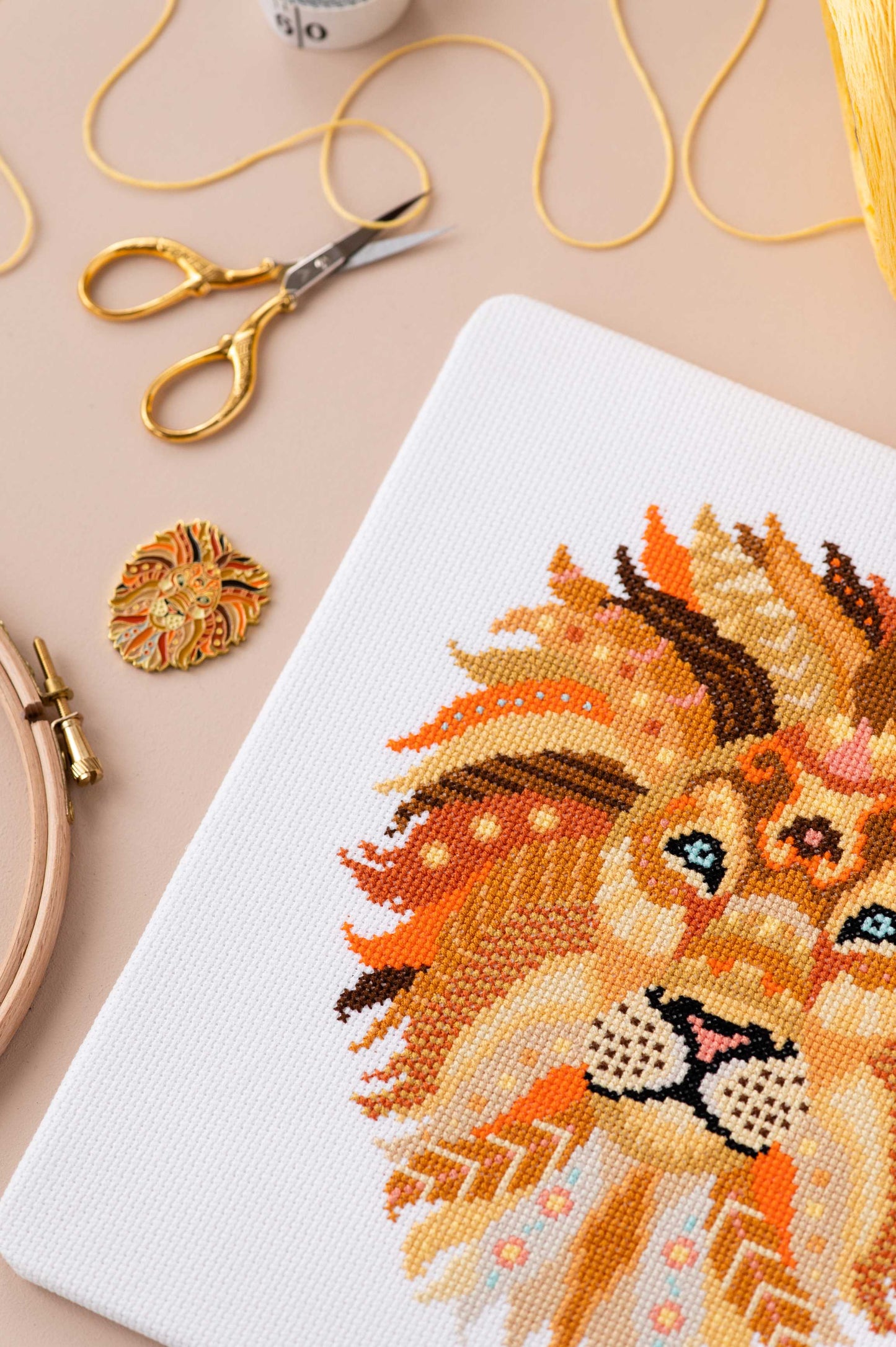 Mandala Lion Cross Stitch Pattern