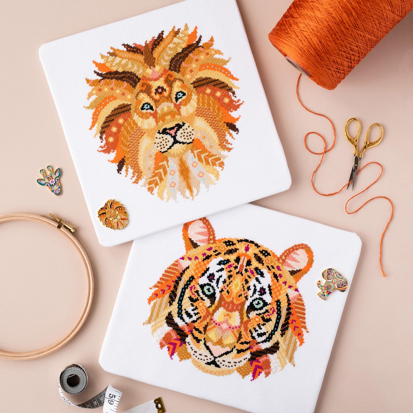 Mandala Lion Cross Stitch Pattern