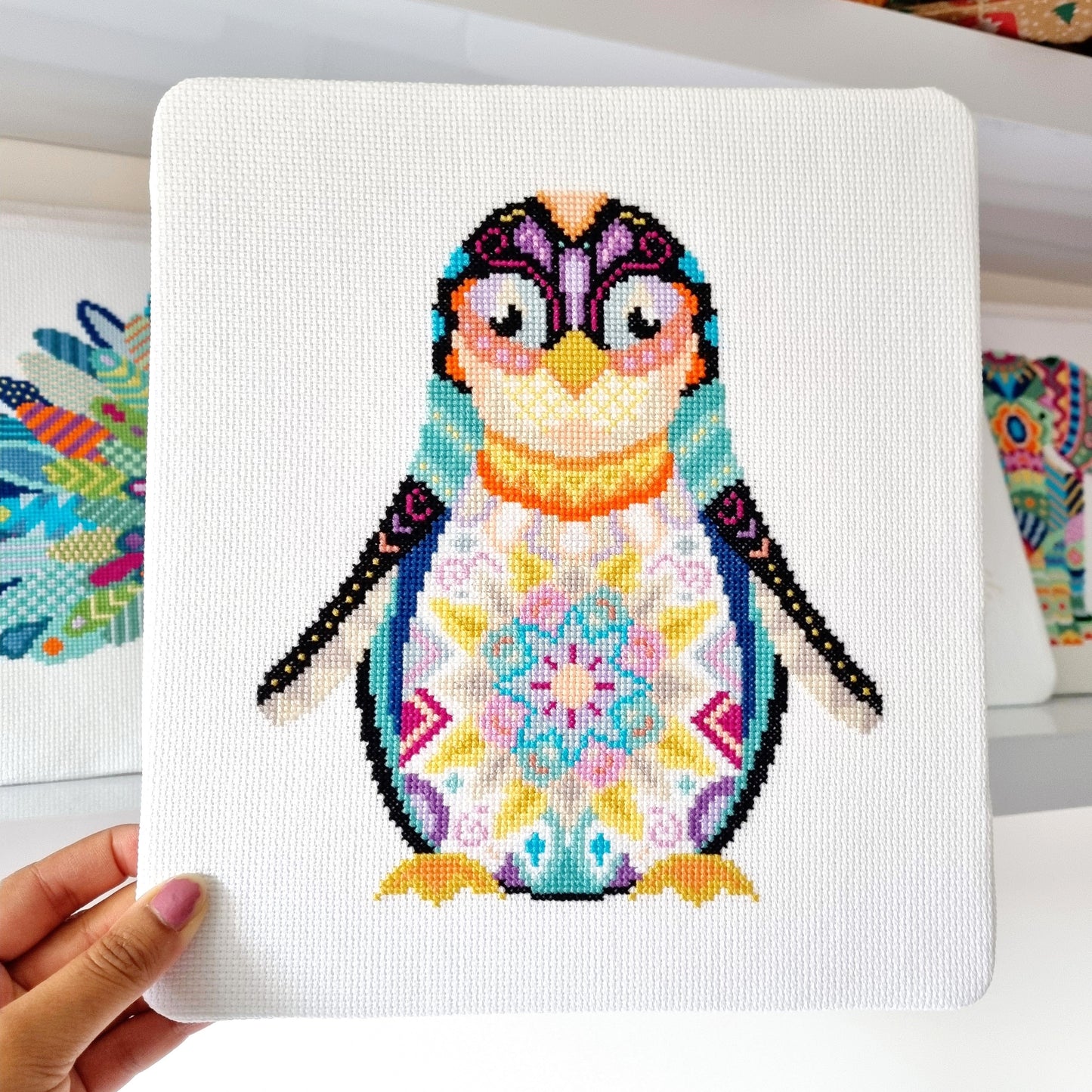 Mandala Penguin Cross Stitch Pattern