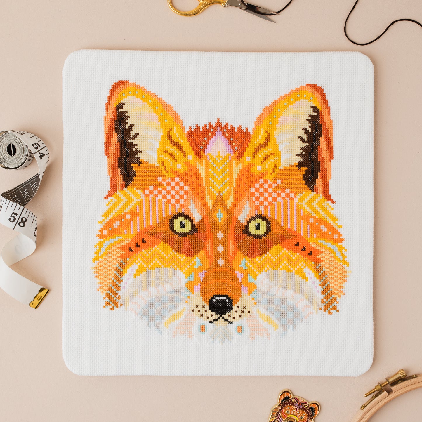 Mandala Fox Cross Stitch Pattern