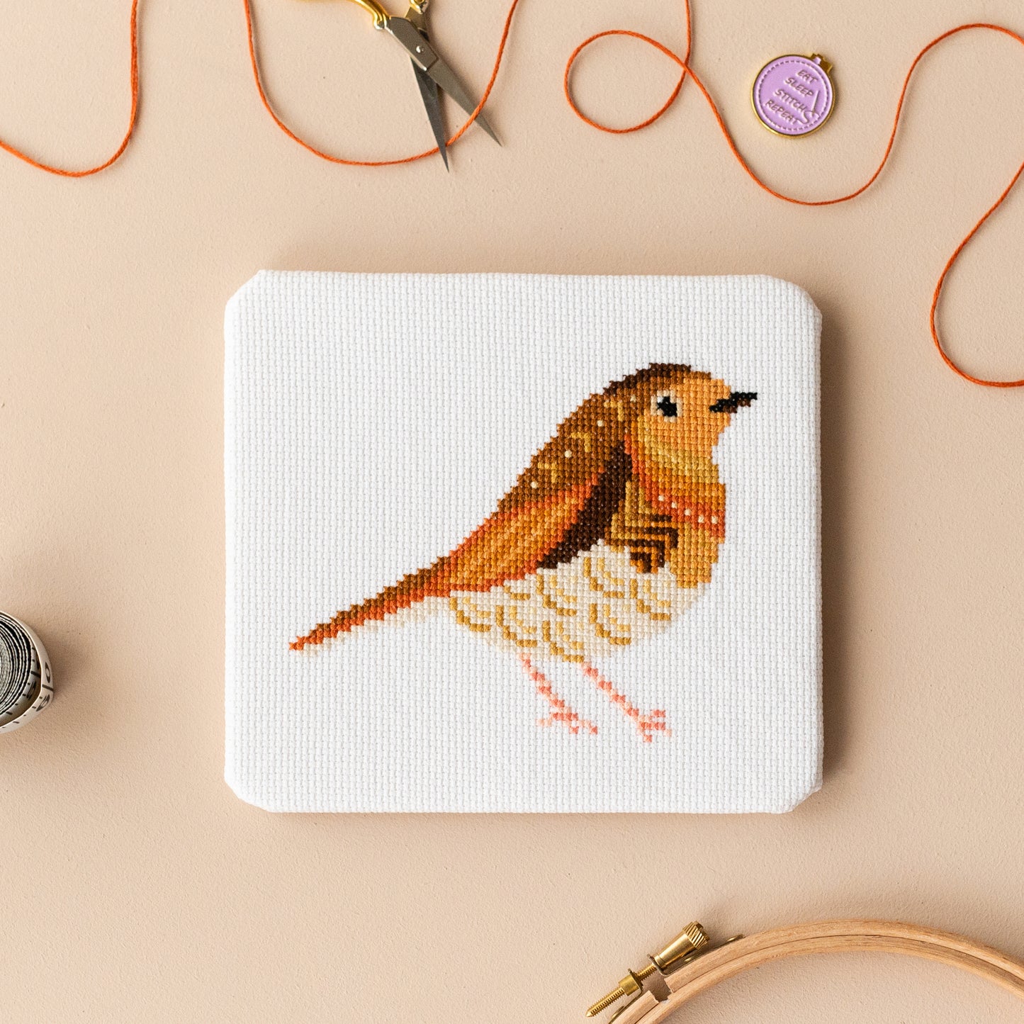 Mandala Robin Cross Stitch Pattern