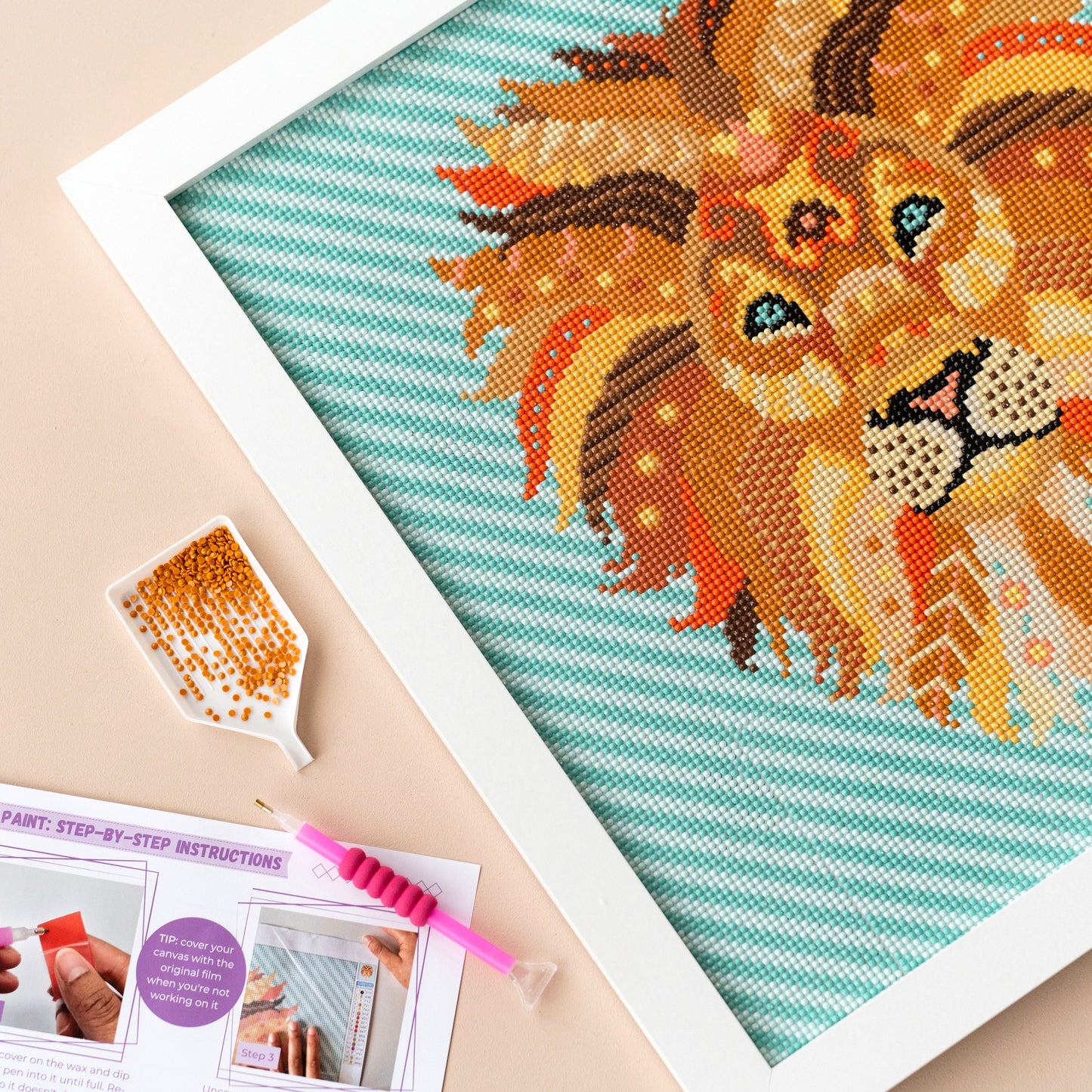 Mandala Lion Diamond Painting Kit