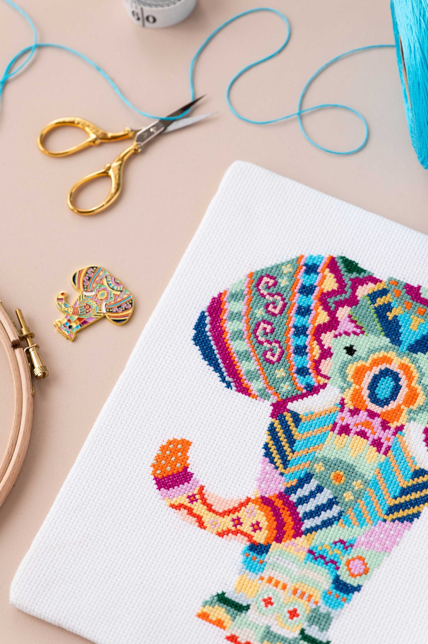 Mandala Elephant Cross Stitch Pattern