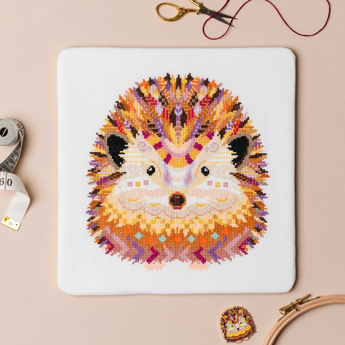 Mandala Hedgehog Cross Stitch Pattern