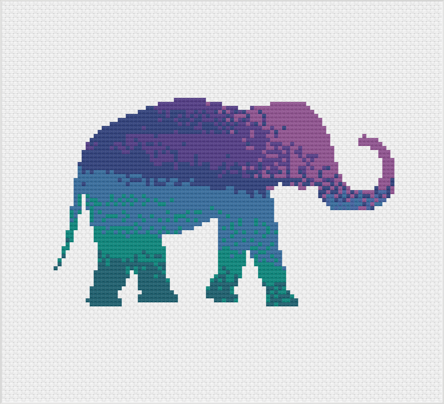 Watercolour Elephant Cross Stitch Pattern