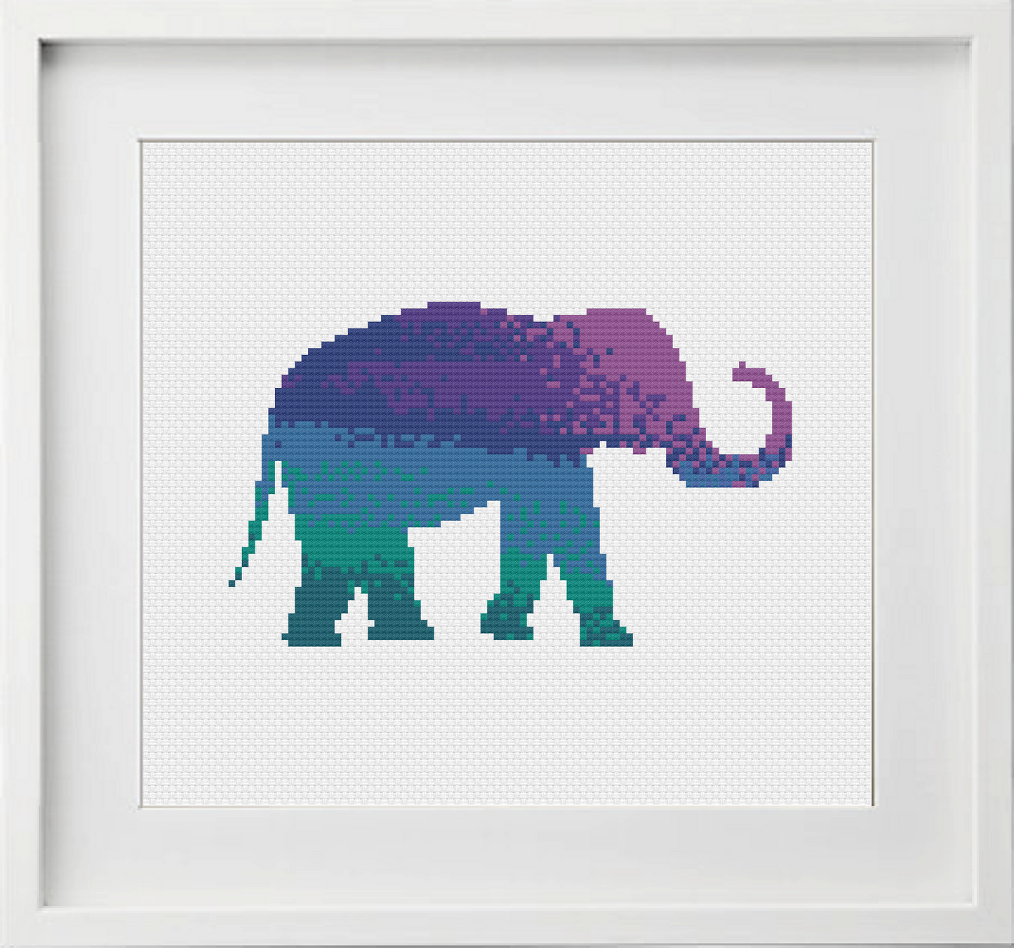Watercolour Elephant Cross Stitch Pattern