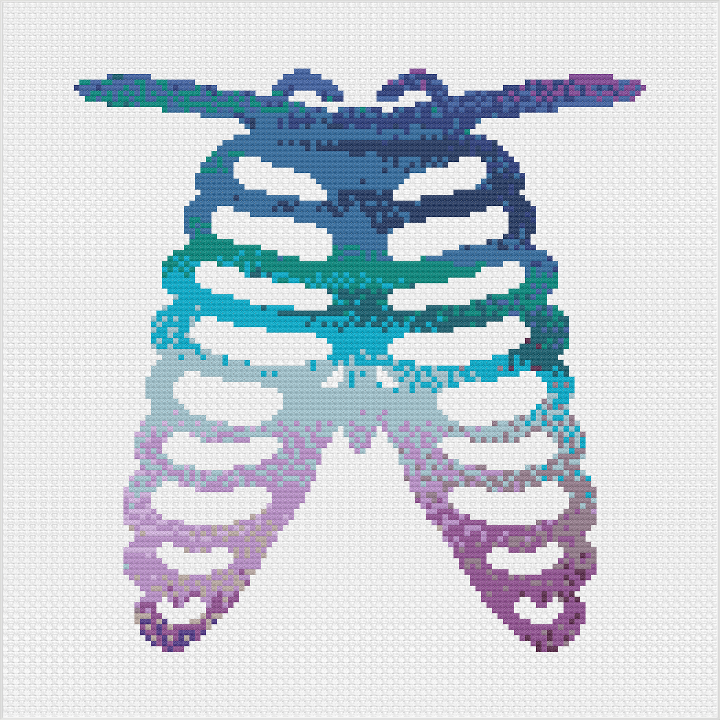 Watercolour Ribs Cross Stitch Pattern