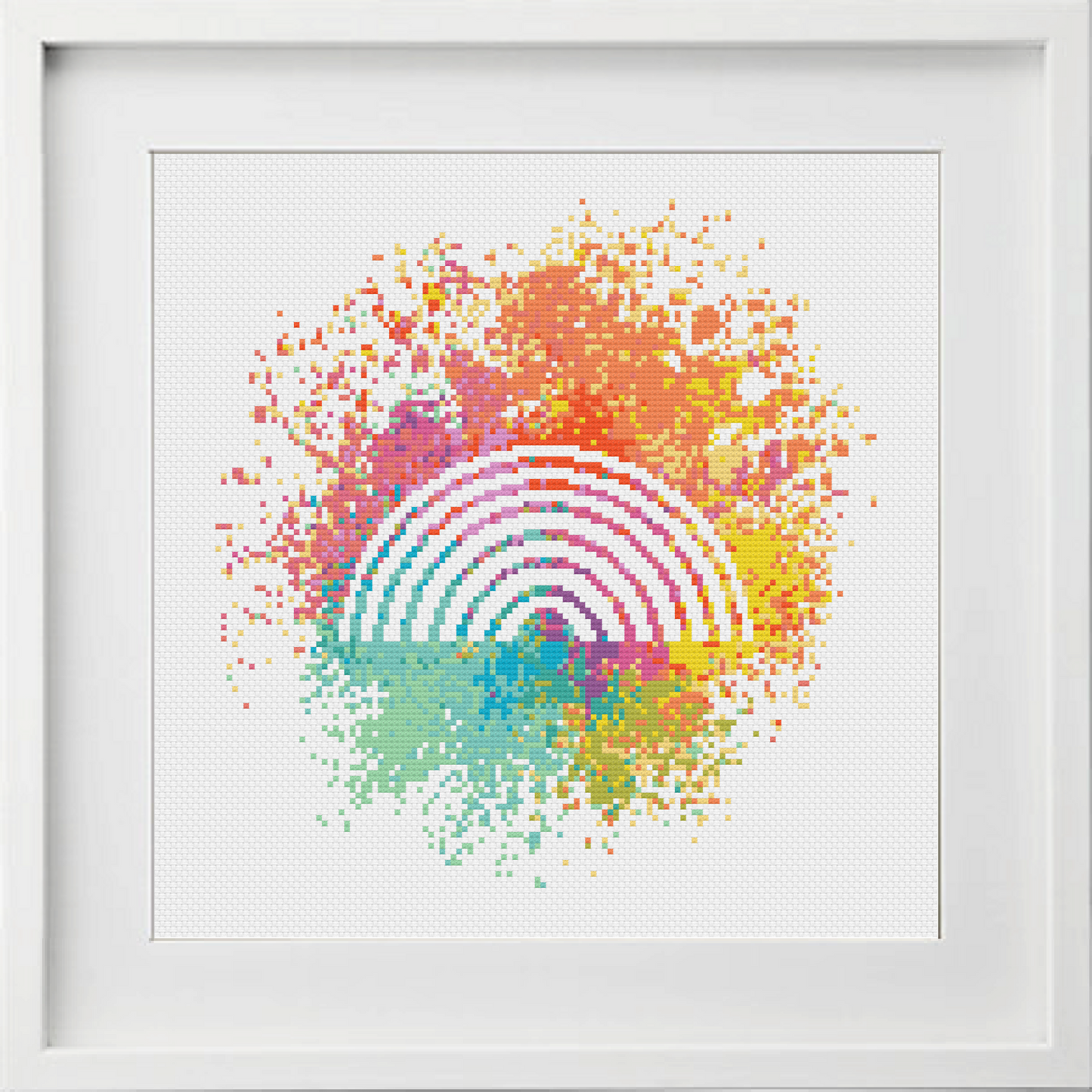 Watercolour Rainbow Cross Stitch Pattern