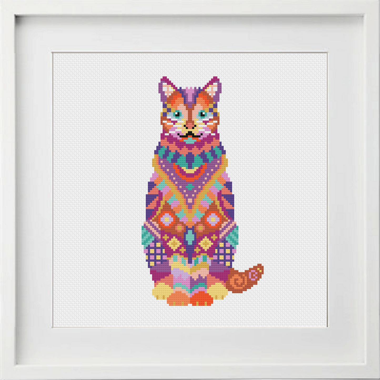 Mandala Cat Cross Stitch Pattern