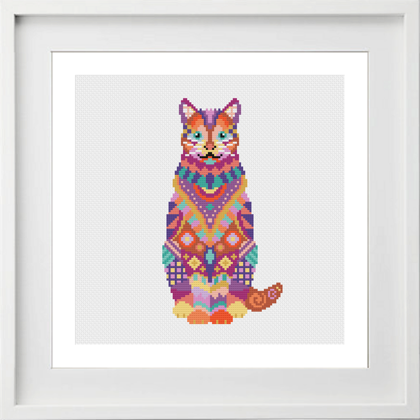 Mandala Cat Cross Stitch Pattern