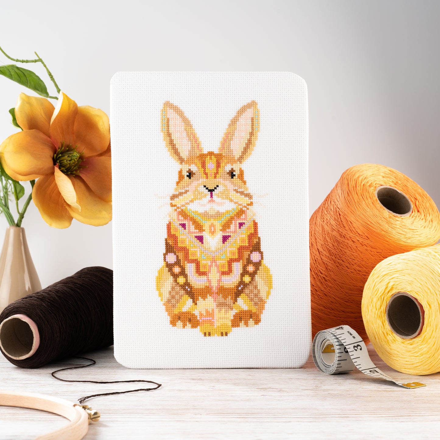 Mandala Rabbit Cross Stitch Kit