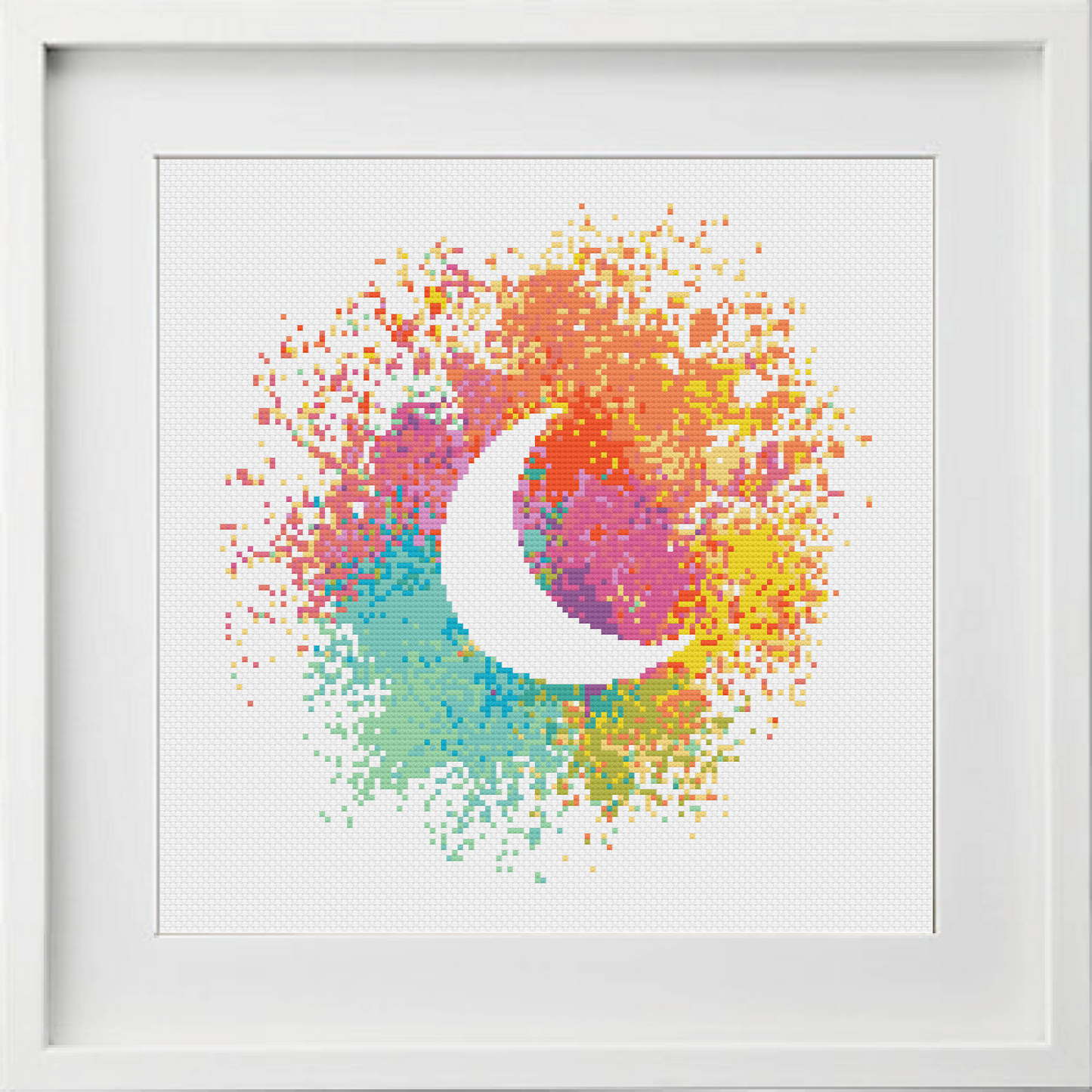 Watercolour Crescent Moon Cross Stitch Pattern