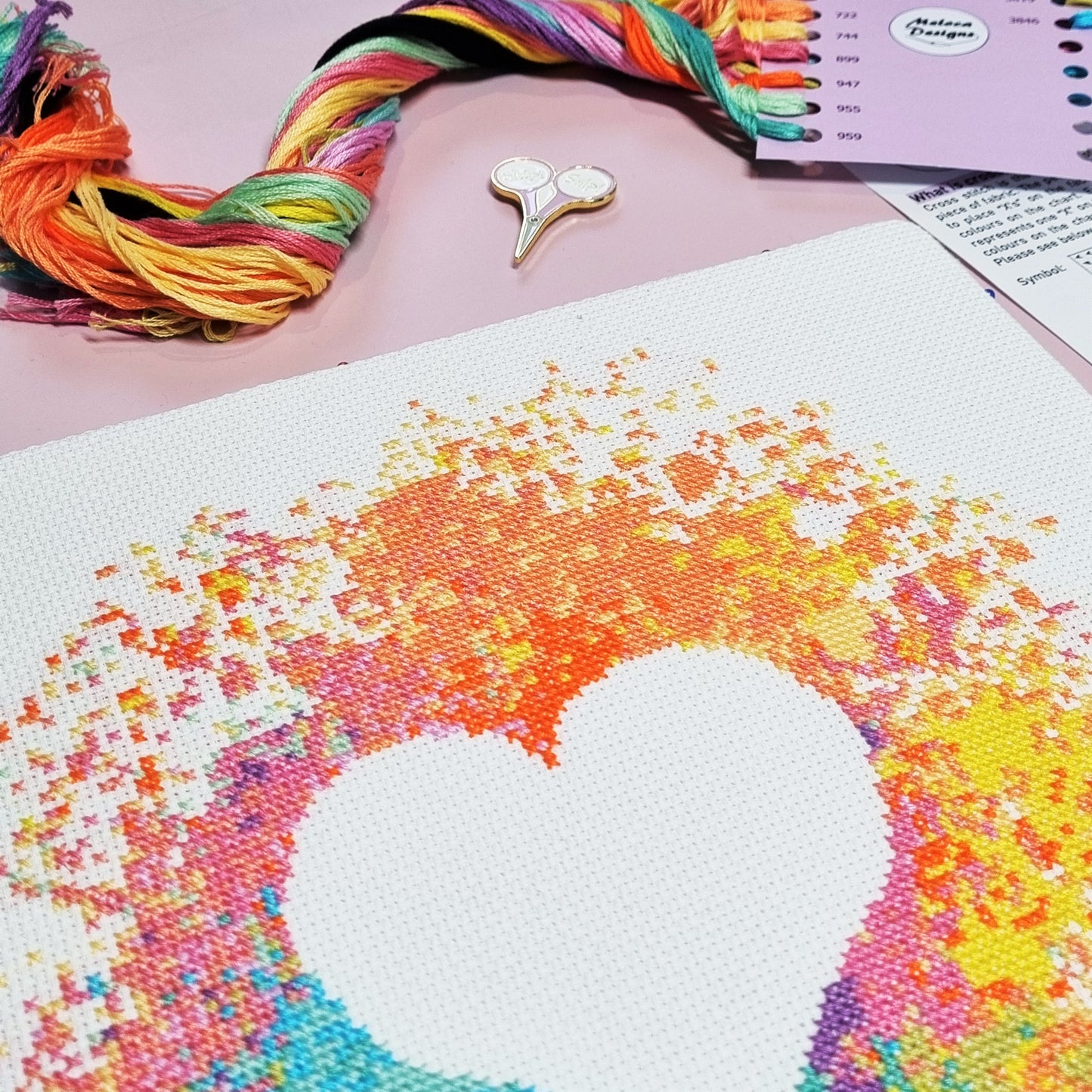 Watercolour Heart Cross Stitch Kit