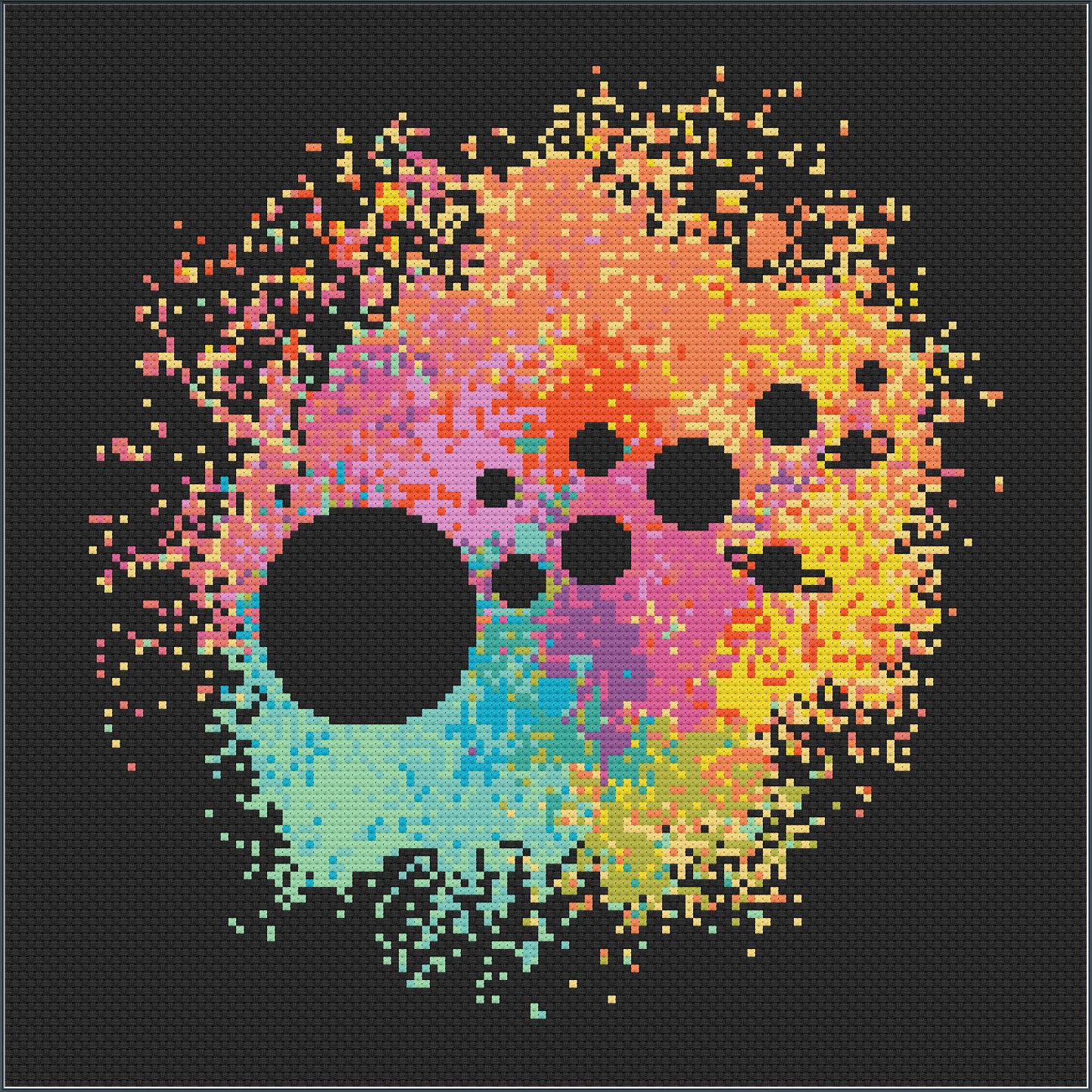 Watercolour Planets Cross Stitch Pattern