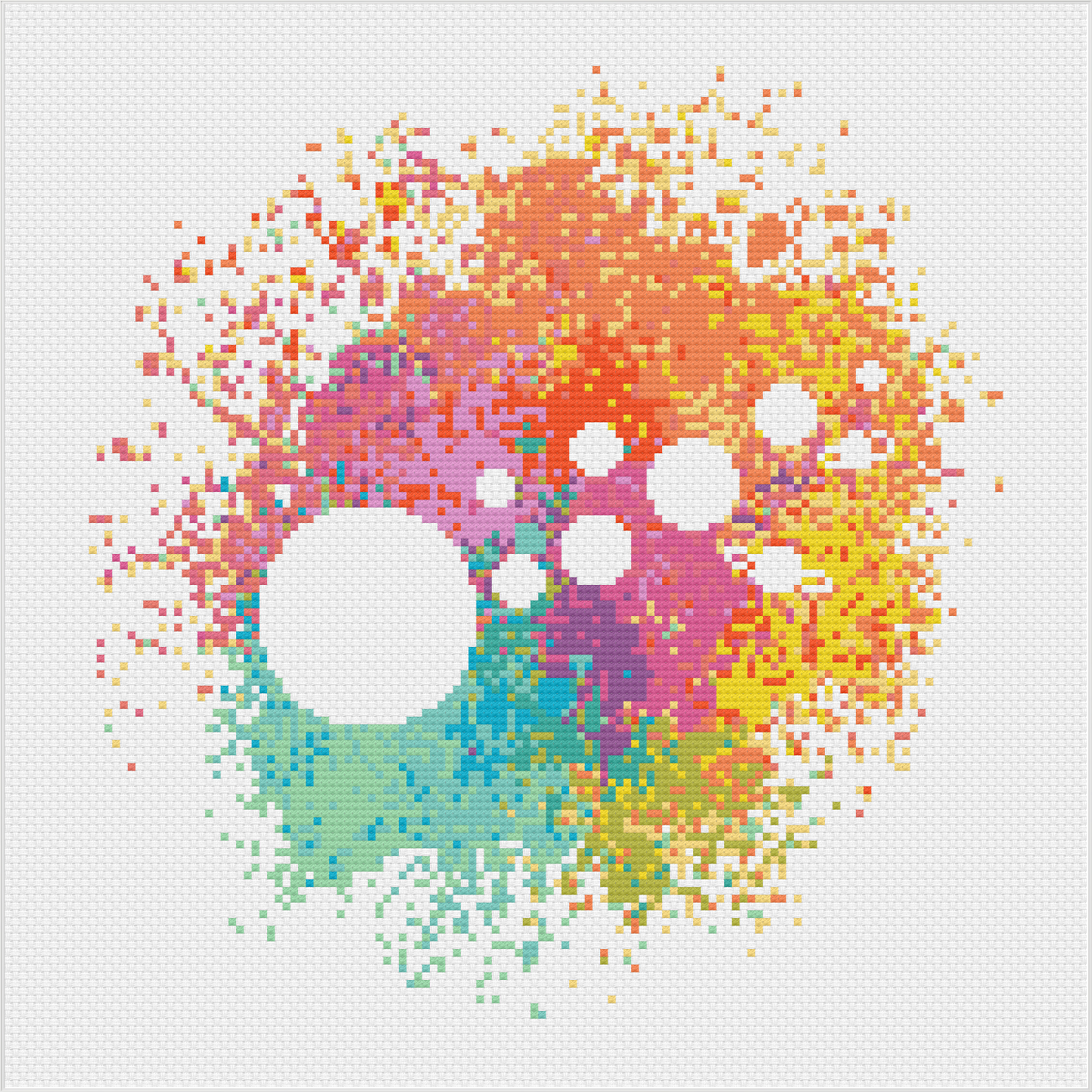 Watercolour Planets Cross Stitch Pattern