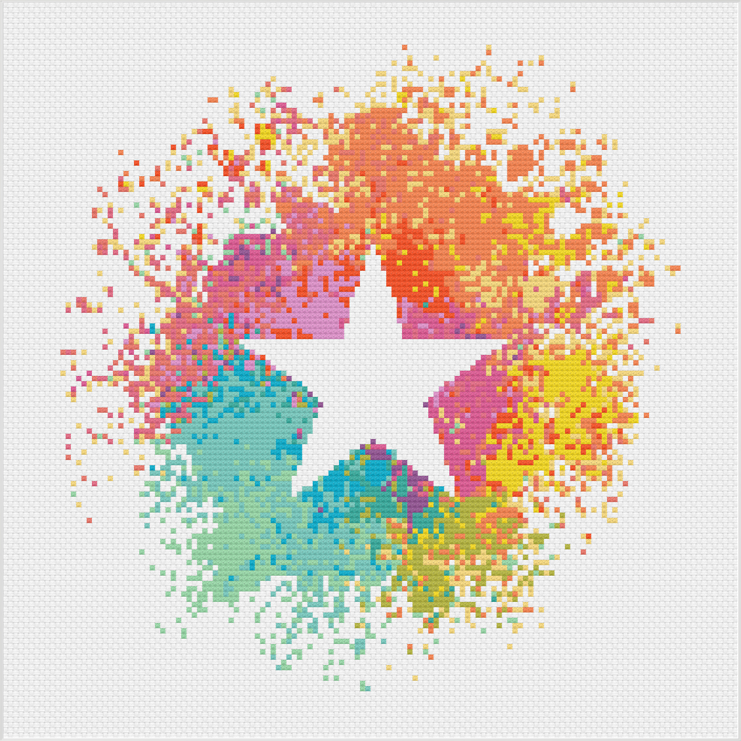 Watercolour Star Cross Stitch Pattern