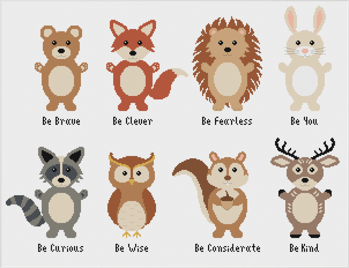 Woodland Animals Cross Stitch Pattern