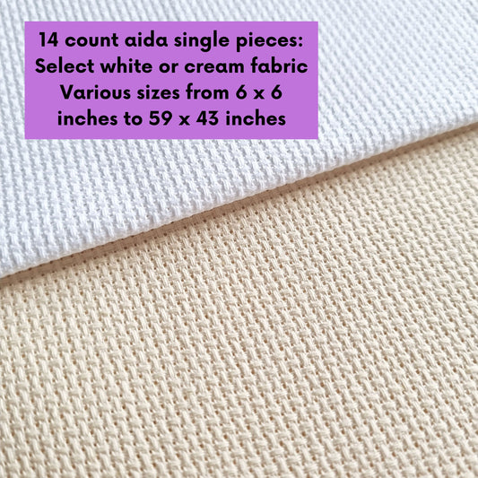 14 Count Aida Fabric in Various Sizes and Colours