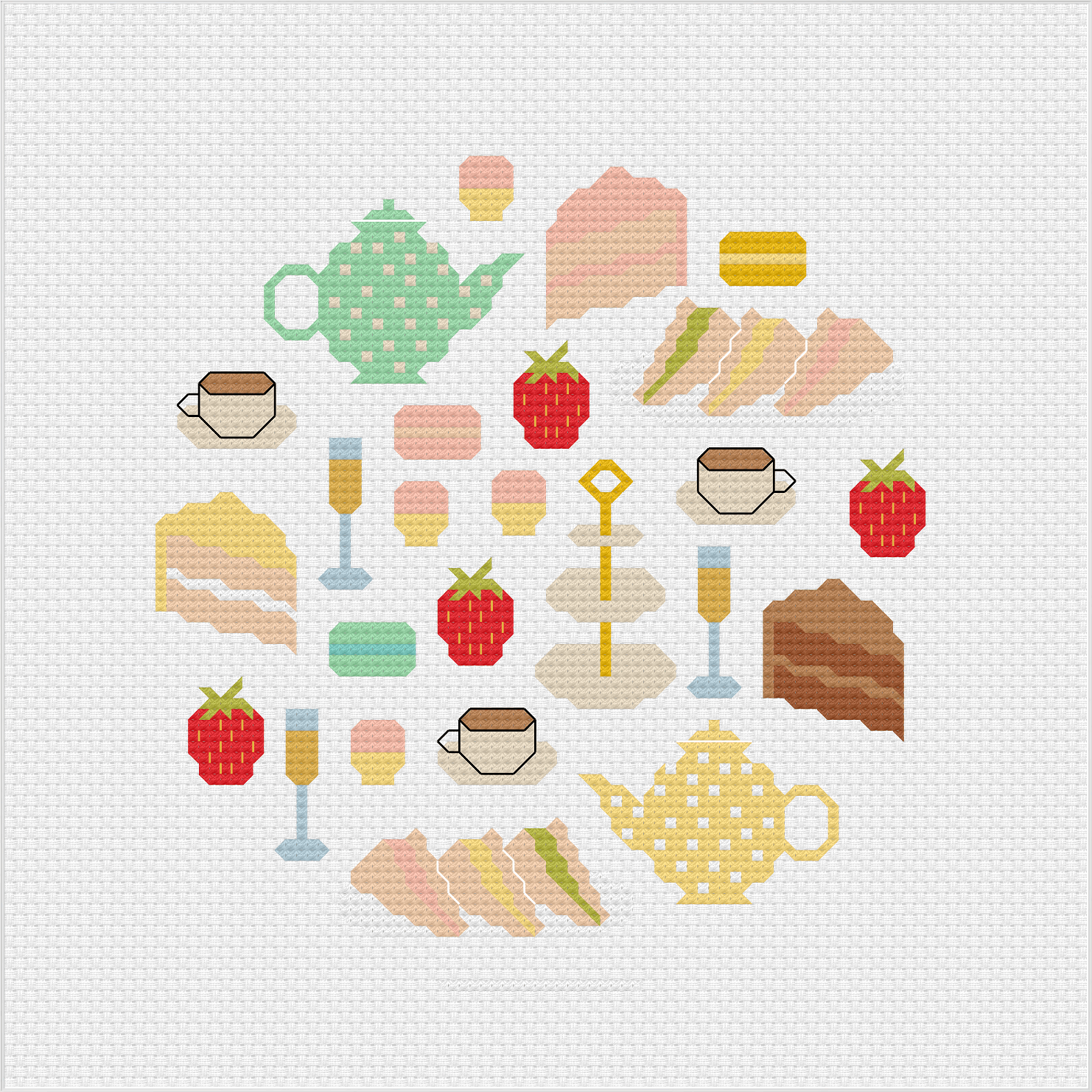 Afternoon Tea Cross Stitch Pattern