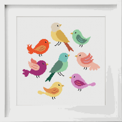 Bird Sampler Cross Stitch Pattern