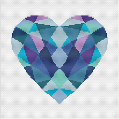 Geometric Heart Cross Stitch Pattern