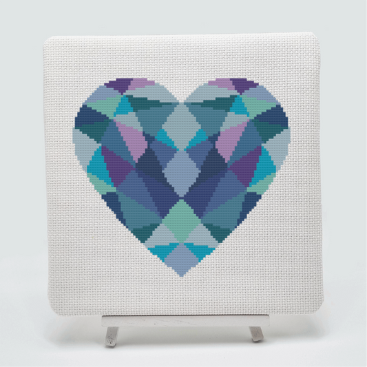 Geometric Heart Cross Stitch Kit