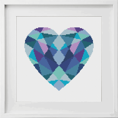 Geometric Heart Cross Stitch Pattern
