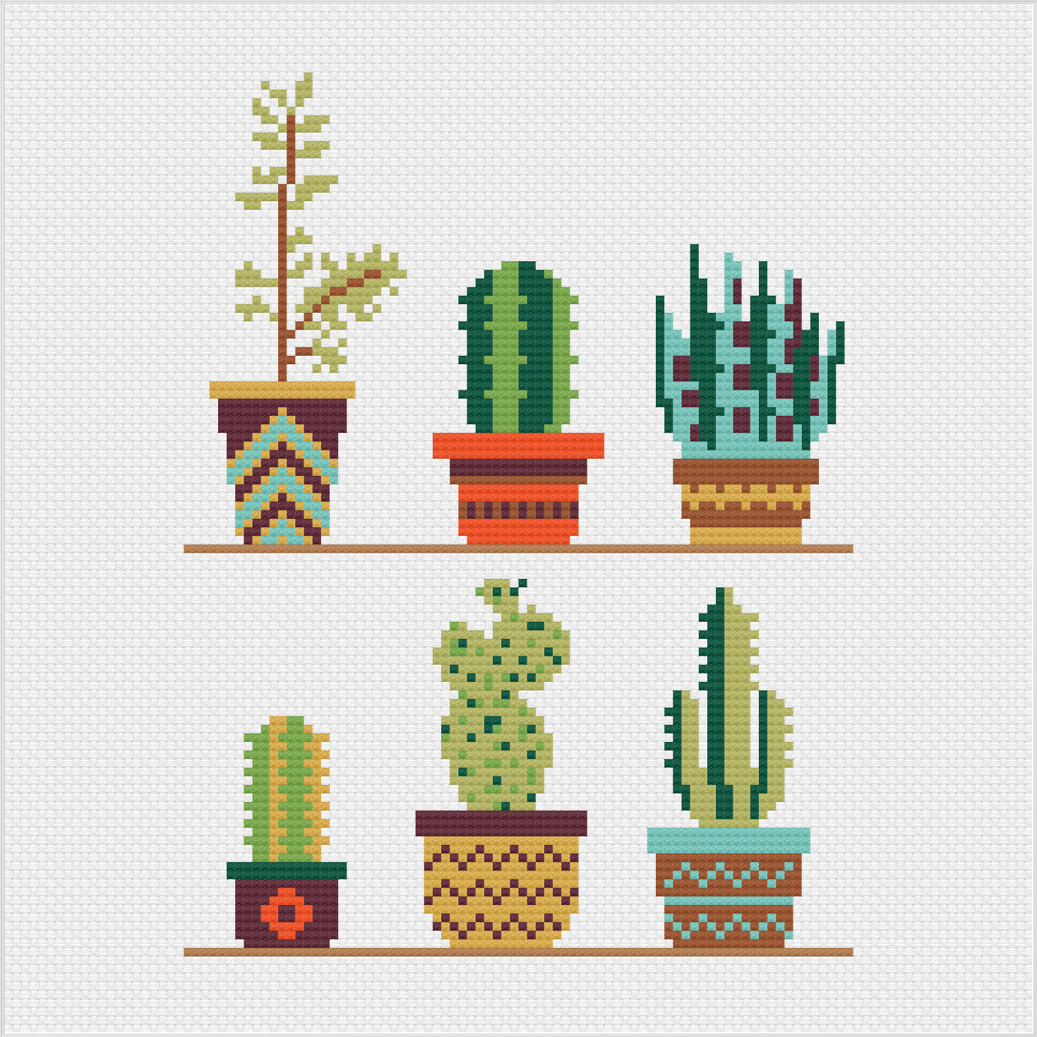 Cacti Cross Stitch Pattern