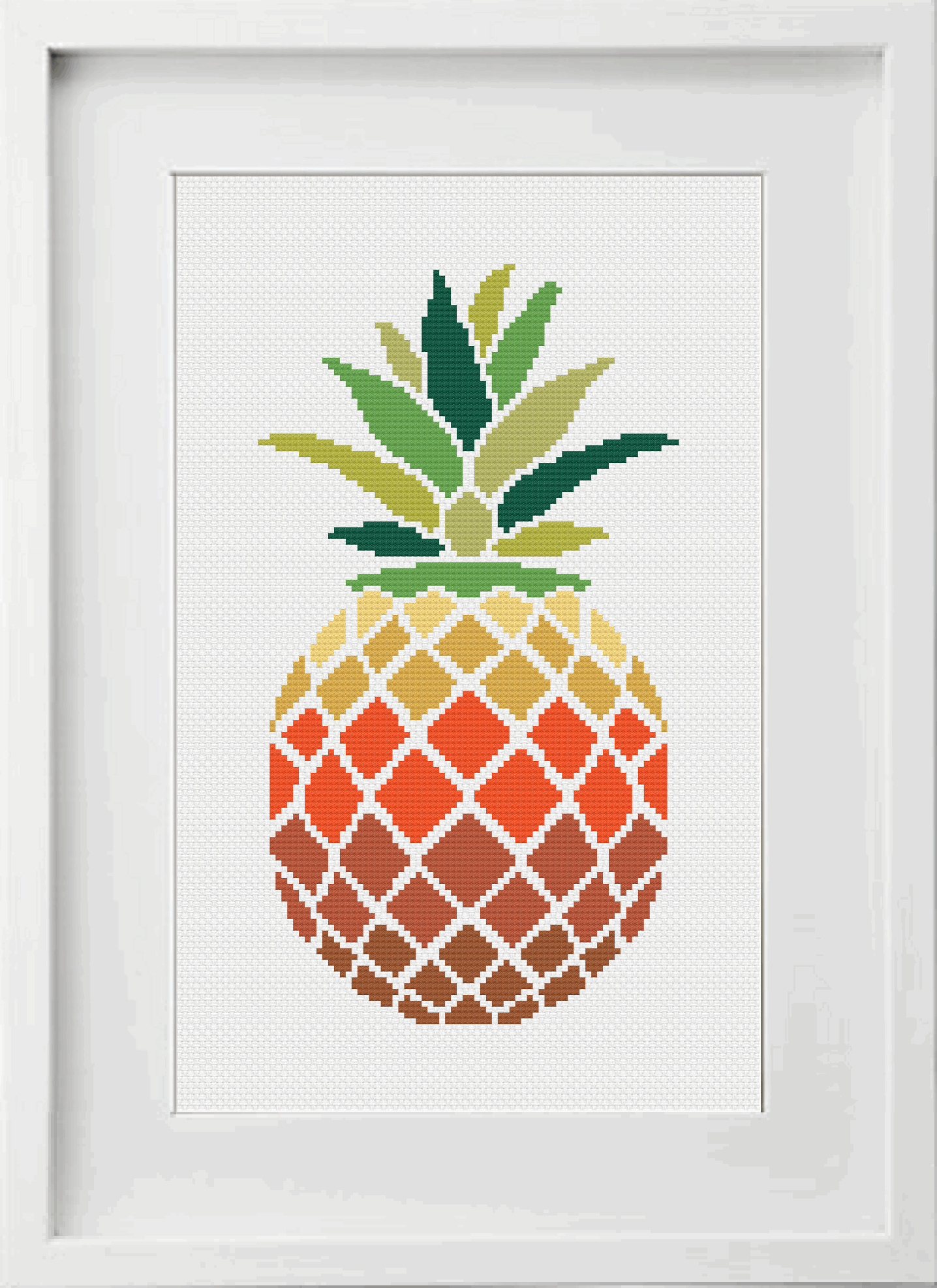 Geometric Pineapple Cross Stitch Pattern