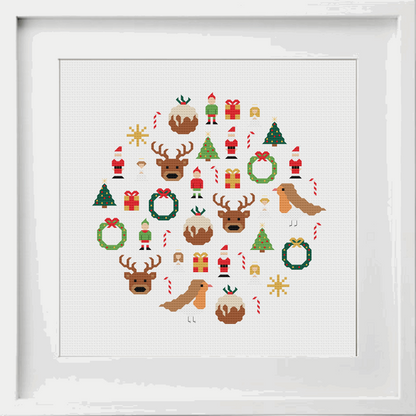 Christmas Sampler Cross Stitch Pattern