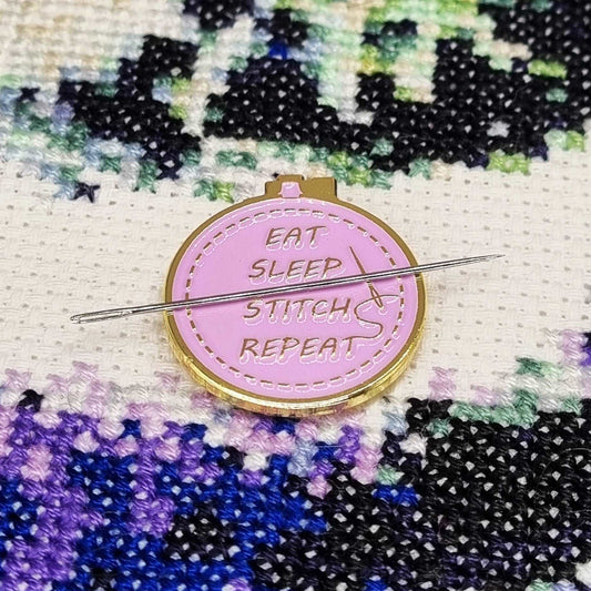 Eat Sleep Stitch Quote Needle Minder