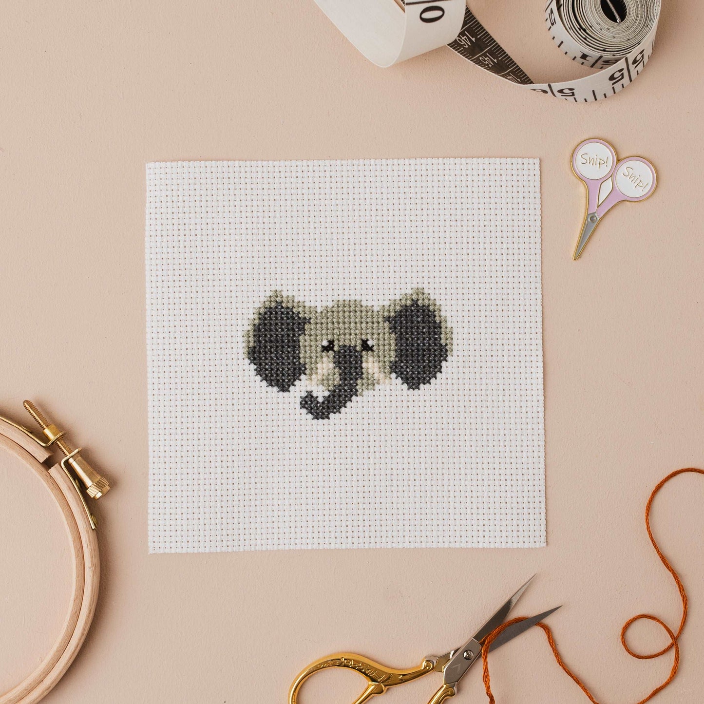 Elephant Mini Counted Cross Stitch Kit