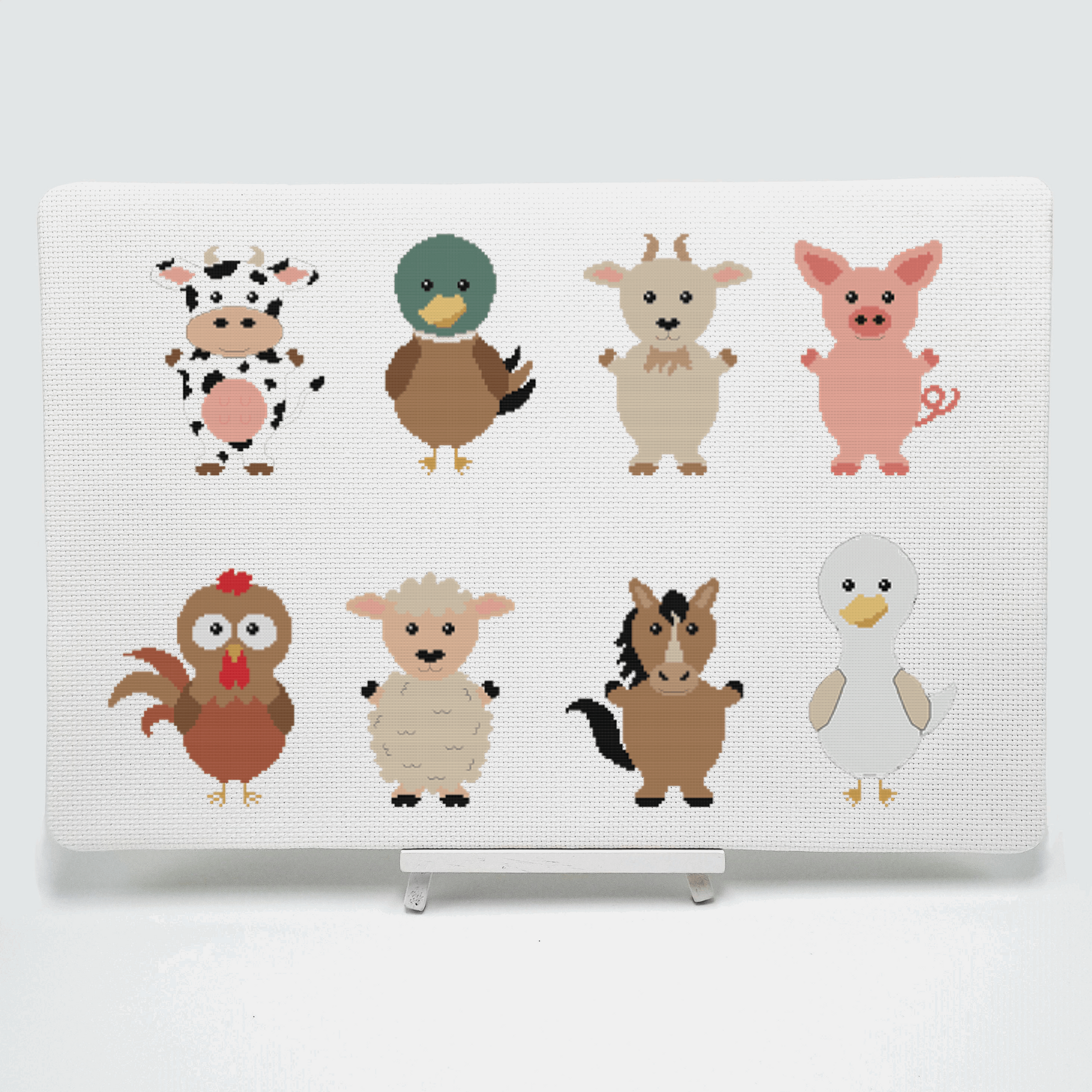 Farm Animals Cross Stitch Pattern