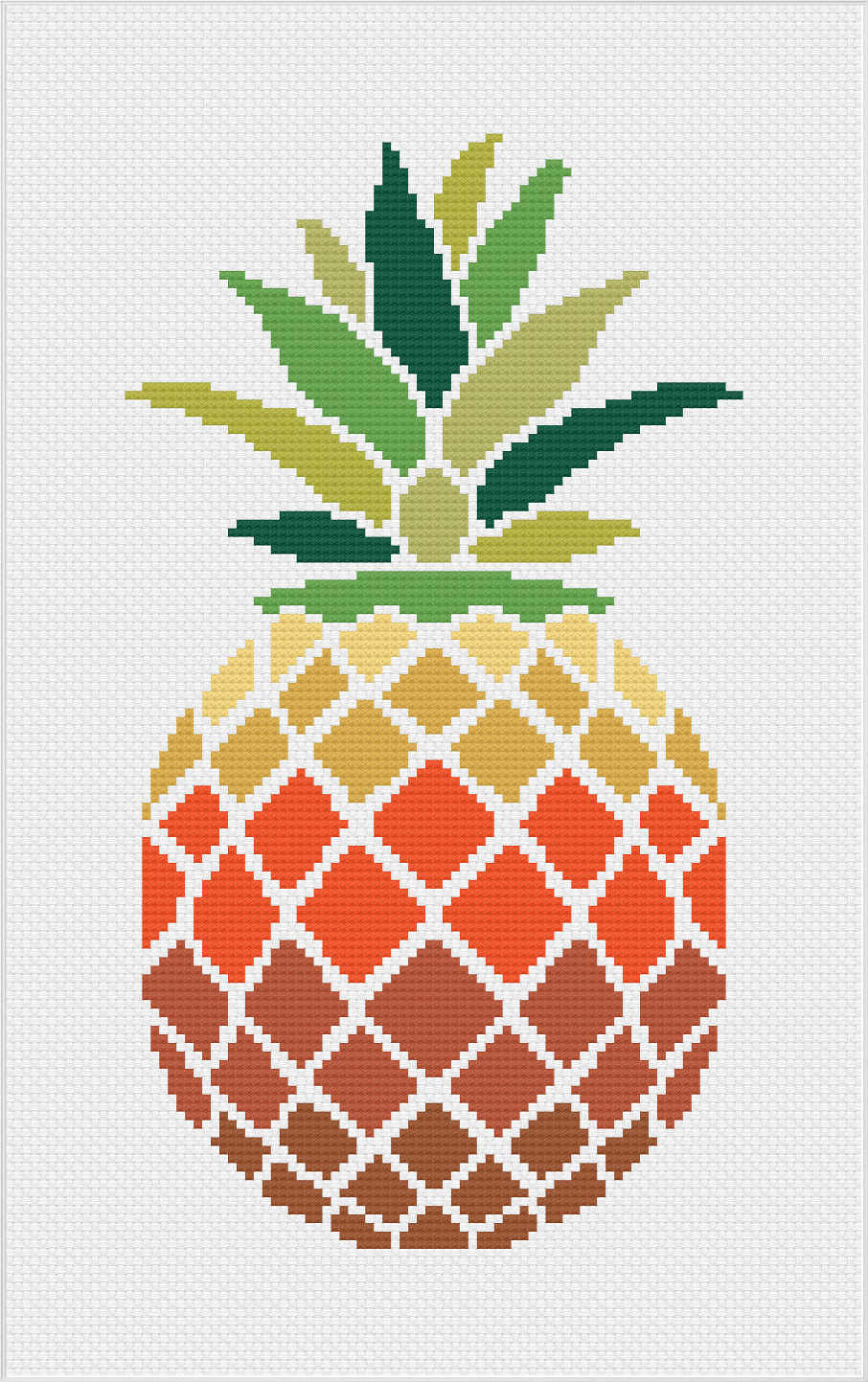 Geometric Pineapple Cross Stitch Pattern