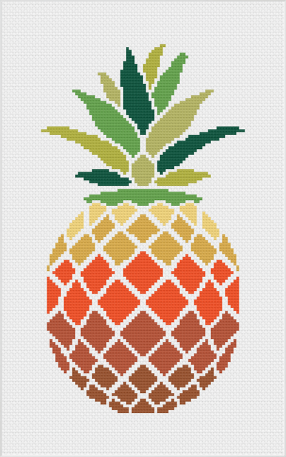 Geometric Pineapple Cross Stitch Pattern