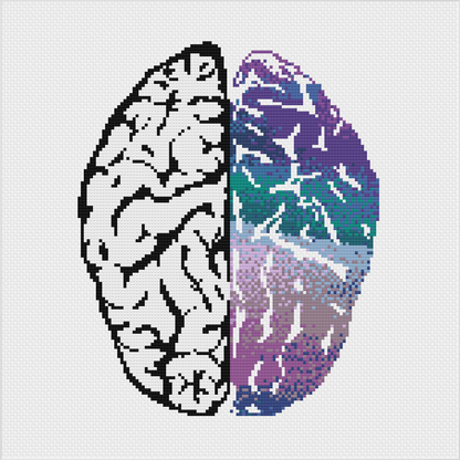 Brain Cross Stitch Pattern