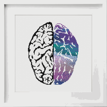 Brain Cross Stitch Pattern