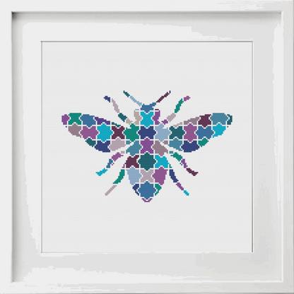 Jigsaw Bee Cross Stitch Pattern