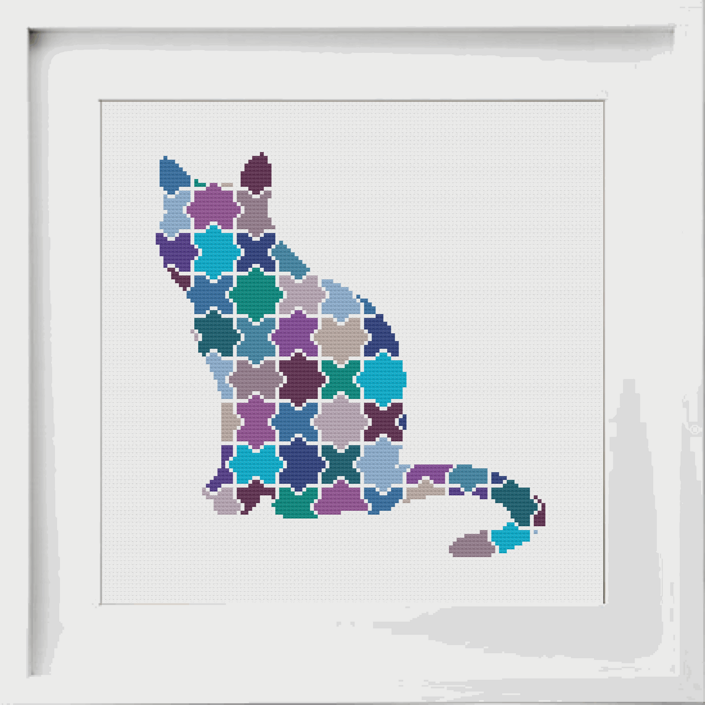 Jigsaw Cat Cross Stitch Pattern