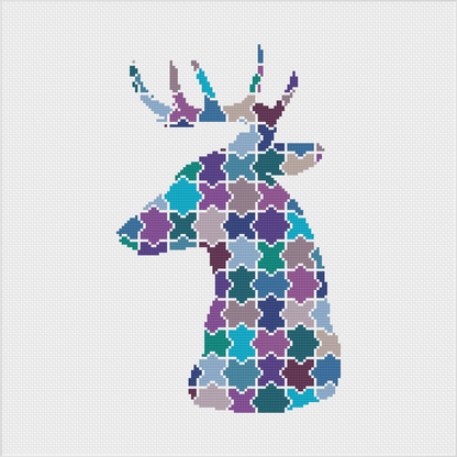 Jigsaw Deer Cross Stitch Pattern