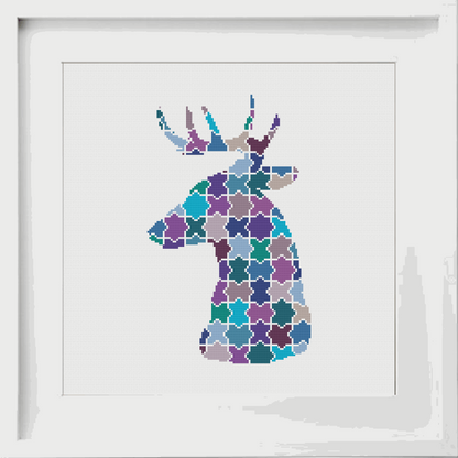 Jigsaw Deer Cross Stitch Pattern